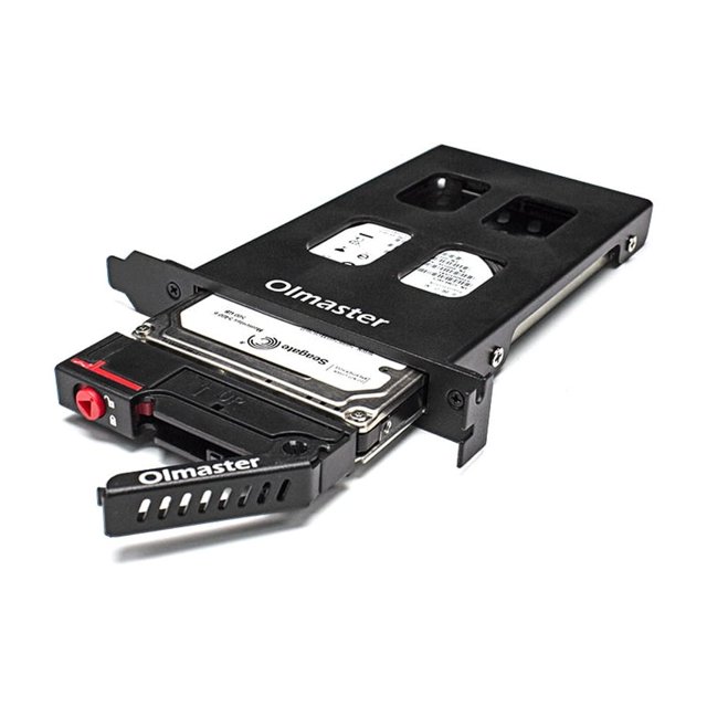 OImaster 2.5-inch PCI SATA HDD/SSD Enclosure - Full Metal Case with Key Lock Security, LED Data Indicator, 6Gbps Transfer Rate, Supports 7.0/9.5mm Drives, Built-in