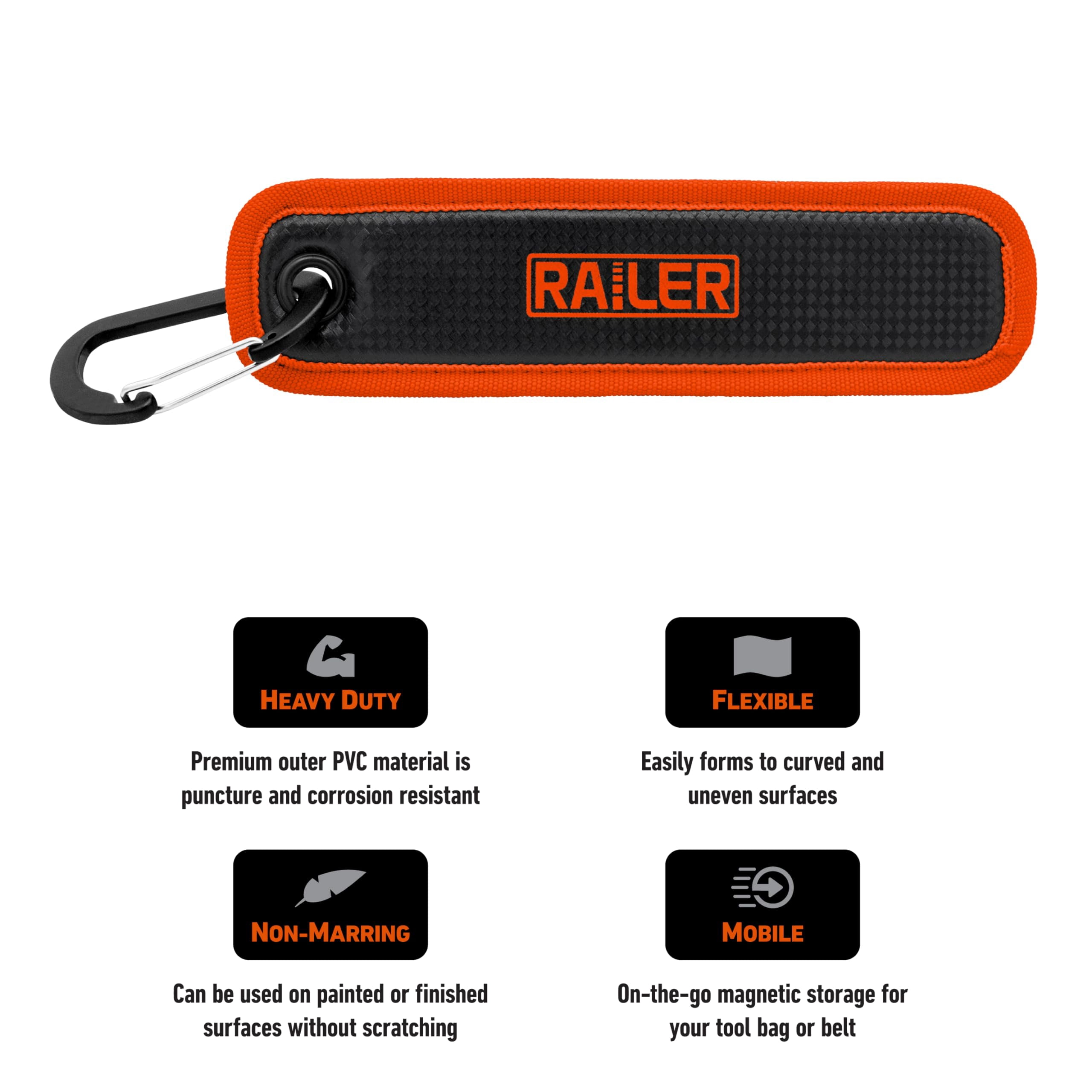 Railer MagMat Strap | Premium Magnetic Tool Pad with Carabiner. Durable Non-Slip Magnetic Tray Holds Up to 6.5lb | Efficient Tool Organizer for Workshop & Garage