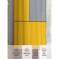 thumbnail image 6 of Sheer Curtains 84 inches Long 2 Panels Set Abstract Geometric Block Pattern Light Filtering Sheer Drapes Rod Pocket Window Curtains for Living Room/Bedroom, Yellow White Gray, 6 of 8