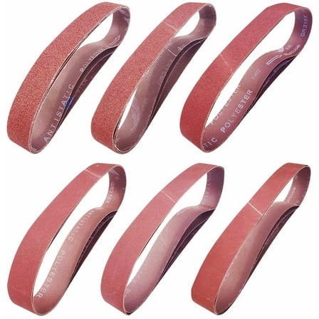 Sanding Belt 1 x 30 in 18-Pack 60 80 120 150 240 400 Grit Sander Belts Sandpaper