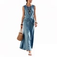 thumbnail image 3 of Sentmoon Robe Longue d'Été Robe Maxi 2026 Couleur Unie Sans Manches Col Ras du Cou Coupe Régulière Robe Conservatrice pour Croisière et Complexe S-TTG, 3 of 7