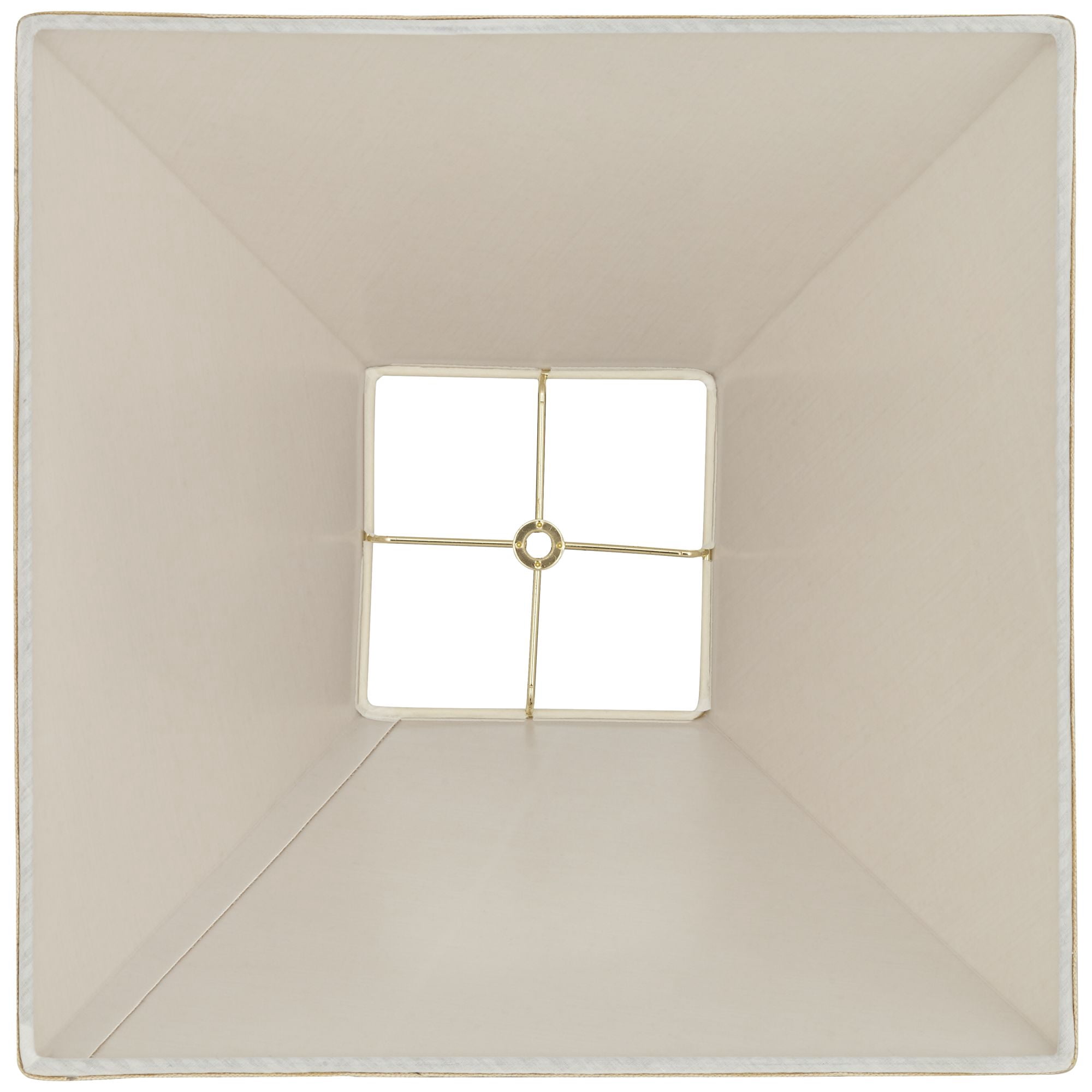 Springcrest Set of 2 Square Lamp Shades Neutral Beige Medium 6" Top x 16" Bottom x 10" High Spider Replacement Harp Finial Fitting