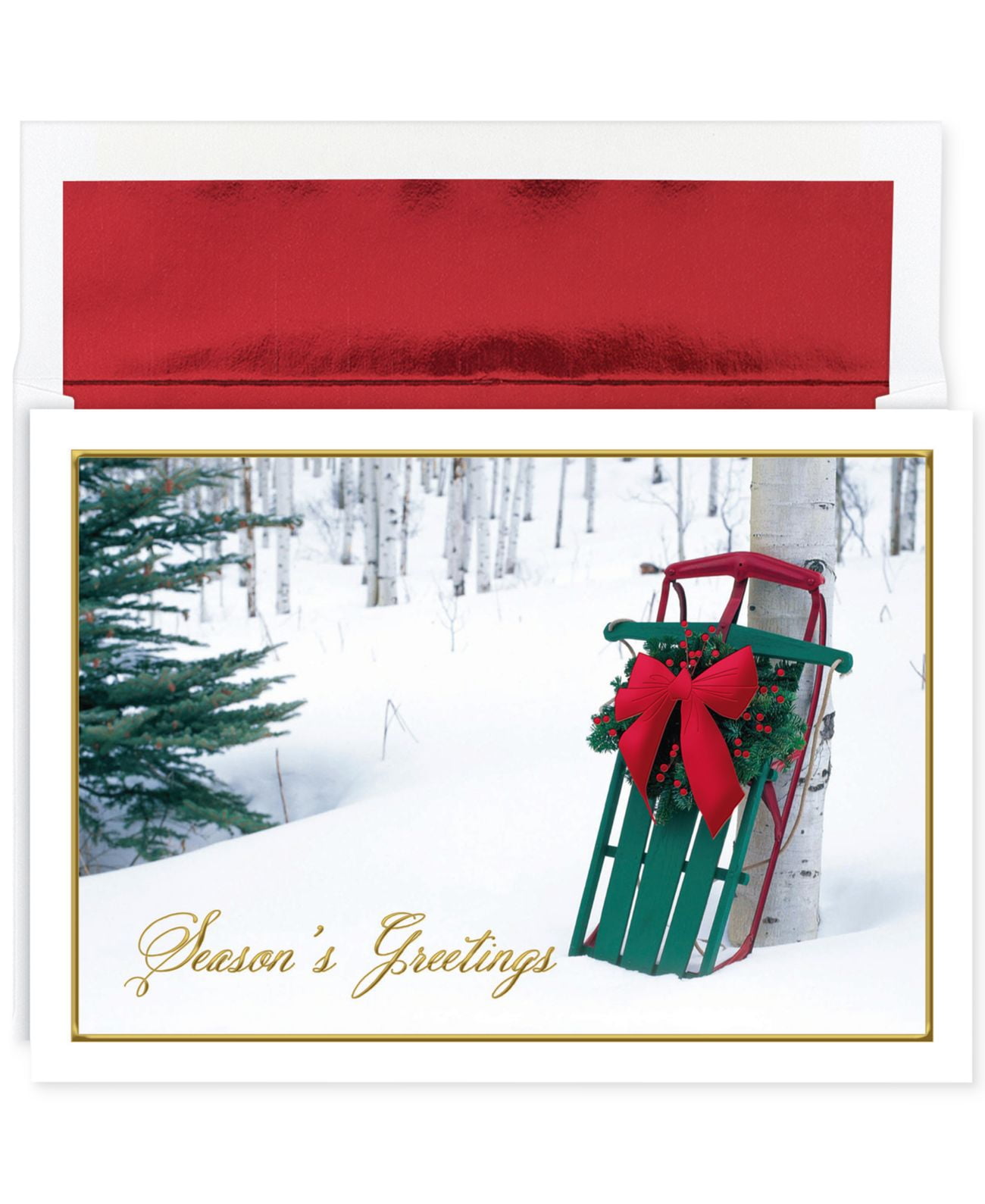 Masterpiece Studios Holiday Collection 16 Cards / 16 Foil Lined Envelopes, Winter Sled - Walmart ...