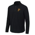 thumbnail image 2 of Men's Antigua Heather Black Pittsburgh Pirates Sync Tri-Blend Quarter-Zip Pullover, 2 of 3