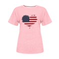 thumbnail image 4 of Tops Cortos para Mujeres Bandera de Moda Impresa Cuello Redondo, Camiseta de Manga 3/4 para Uso Diario, Casero Y Cómodo, 4 of 4