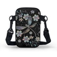 thumbnail image 2 of HELLHERO Dragonfly and Floral Pattern Polyester Crossbody Sling Bags Adjustable Strap with Casual Use with Zipper Closed Daily Commute or Casual Outings, 2 of 7