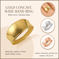 thumbnail image 2 of 10k White Gold Concave Wide Band Ring (Size 4.75), 2 of 5
