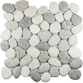 thumbnail image 4 of Misty Pebble Mosaic, Tumbled Stone Backsplash Tiles for Kitchen Walls, Shower and Bathroom Floors, and Outdoor Areas (12" X 12"), 4 of 9