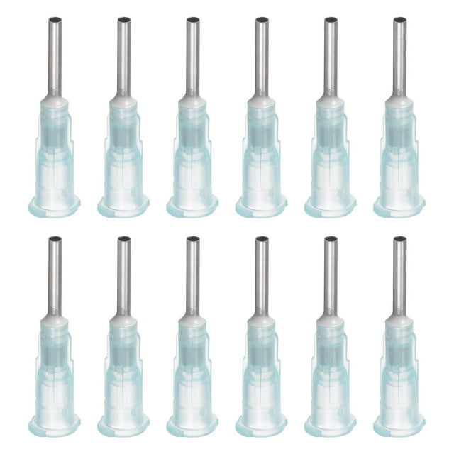 Aguja dispensadora de punta roma Uxcell para pistola de pegamento líquido, 14G 1/2", 20 paquetes (Verde claro)