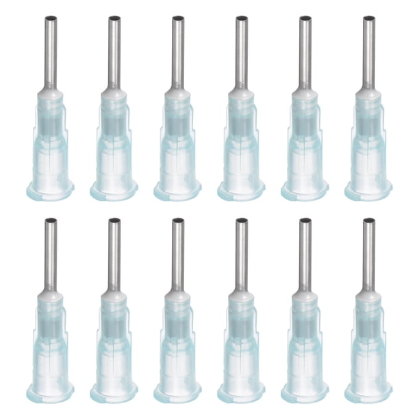 Aguja dispensadora de punta roma Uxcell para pistola de pegamento líquido, 14G 1/2", 20 paquetes (Verde claro)