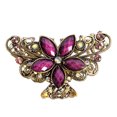 thumbnail image 3 of Señoras Rhinestone Garra Aleación Abrazadera Clip Mariposa Flor Púrpura Colcomx Abrazaderas de garra para el cabello de las mujeres, 3 of 7