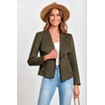 thumbnail image 4 of Abrigo PRETTYGARDEN de gamuza sintética corta con frente abierto verde militar XL, 4 of 9