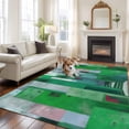 thumbnail image 3 of Green Geometric Area Rug 5x8 Washable Rug Non Slip Abstract Art Modern Painting Large Area Rug Soft Stainresistant Indoor Floor Carpet for Living Room Bedroom Home Office Dining Room Nursery, 3 of 8