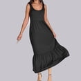 thumbnail image 2 of DDAPJ pyju Womens Summer Dresses 2025 Sleeveless Maxi Dress Solid Casual Flowy Tiered Sundresses Sales of The Day Black XL, 2 of 7