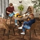 thumbnail image 2 of HOMYLIN Mesa Redonda de Patio Moderna para Apartamento Pequeño 80×80cm con Patas de Hierro, Marrón, 2-4 Personas, 2 of 6