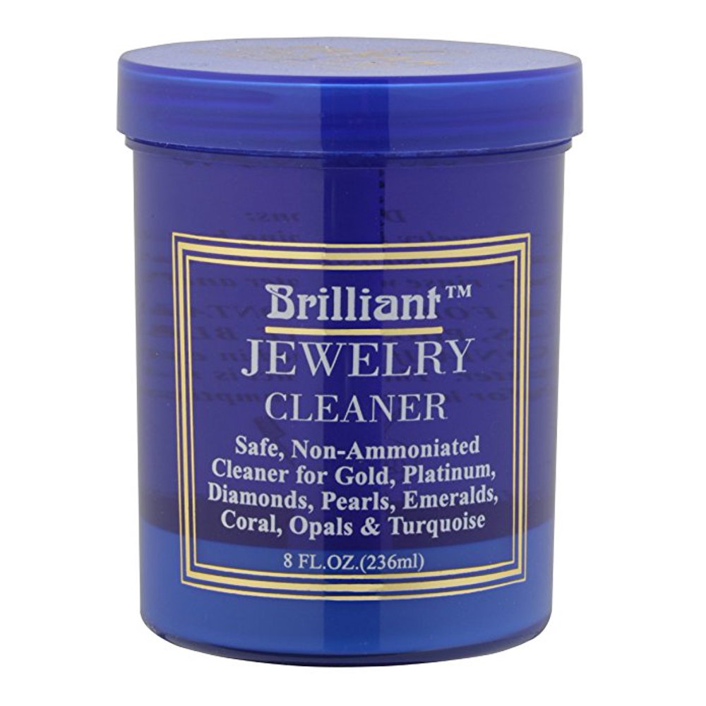 brillant Best Jewelry Cleaner with Cleaning Basket and Brush 8 oz