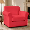 thumbnail image 2 of Psesaysky 2 Piece Armchair Slipcovers for Living Room, Solid Red Armchair Chair Cover Armchair Protector with Separate Cushion Cover, Anti Slip Furniture Cover for Pet and Kid, 2 of 8