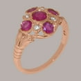 thumbnail image 2 of LBG British Made 9k Rose Gold Natural Ruby & Diamond Womens Promise Ring - 33 size options - Size 4.5, 2 of 7