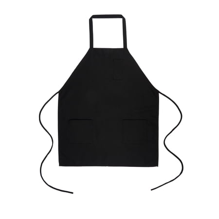 Restaurantware-Chef 101 Bib Aprons 100 Server Aprons With 3 Pockets - Mid-Length Machine Washable Black Polyester Unisex Apron For Hotel Bar Cafe Salon Restaurant Spa Florist And More