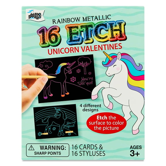 Unicorn Etch, 16 Classroom Exchange Cards