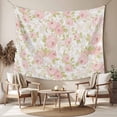 thumbnail image 2 of Pink Flowers Small Tapestry for Bedroom Wall Hanging Tapestry, Country Botanical Floral Leaves Romantic Ceiling Backdrop Tapestries Poster Blanket Wall Decor for Teens Room Living Room Dorm 23" x 28", 2 of 8