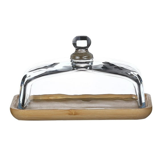 deevoka Cake Stand with Glass Cover, Fruit Plate Pies Serving Tray for Pastries