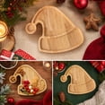 thumbnail image 6 of Santa Hat Shaped Wooden Serving Platter Board, Rustic Charcuterie Platter for Christmas Parties, Cheese Fruit Tray, Farmhouse Cutting Board for Holiday Table, 6 of 7