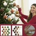 thumbnail image 1 of Adornos de bola navideña flocados en pack de 12 adornos de plástico marrón colgantes de Navidad adornos duraderos de 2,4 pulgadas de diámetro para decoración festiva en el hogar, 1 of 9
