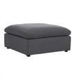 thumbnail image 3 of Lexicon Guthrie Modern Wood and Microfiber Fabric Ottoman in Gray, 3 of 7