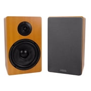 Rockville BluTube Tube Amplifier+6.5 Wood Bookshelf Speakers+36 Wood Stands + Rockville BLUE 14G50 OFC 14 Gauge 50 Foot 100% Copper Speaker Wire