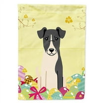 Caroline's Treasures BB6098GF Easter Eggs Smooth Fox Terrier Flag Garden Size , Small, multicolor