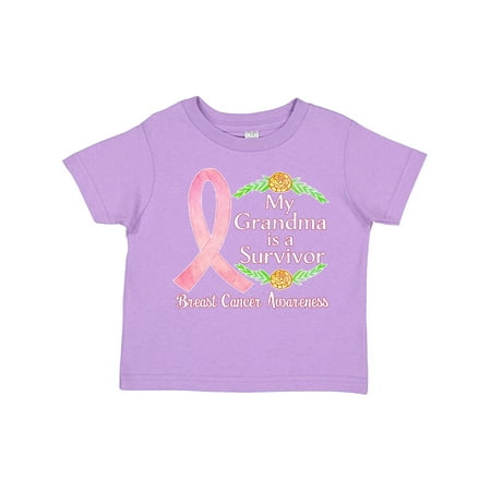 

Inktastic My Grandma is a Survivor Breast Cancer Awareness Gift Toddler Boy or Toddler Girl T-Shirt