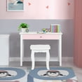 thumbnail image 6 of Costway Kids Vanity Set Princess Makeup Dressing Play Table Set W/Mirror-White, 6 of 8
