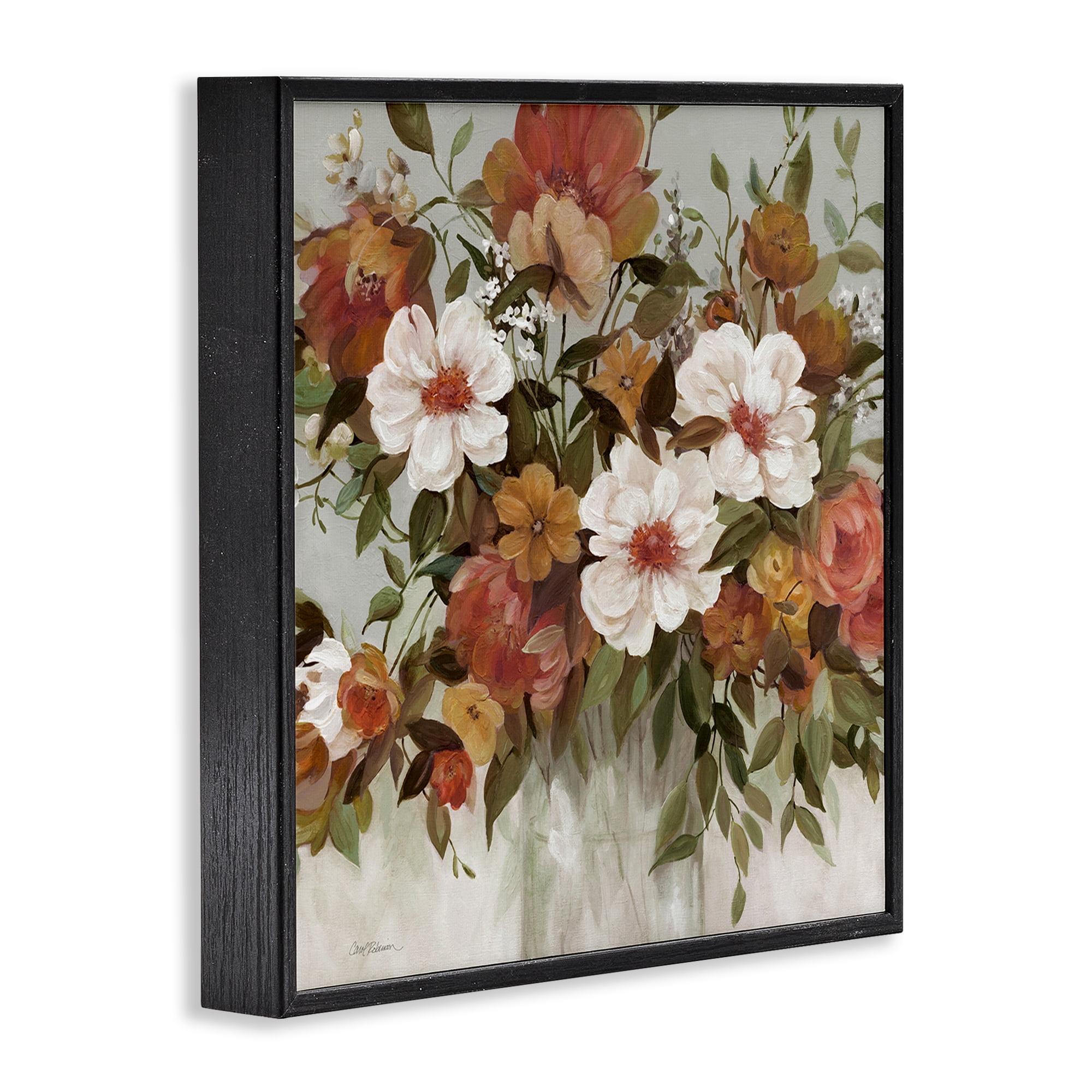 Stupell Industries Muted Vibe Bouquet Black Framed Giclee Art, design by Carol Robinson