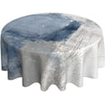 thumbnail image 1 of Navy Blue Tablecloth 60 Inch Round Modern Abstract Grey White Table Cloth Dust-Proof Wrinkle Resistant Rustic Art Painting Tablecloth for Holiday Kitchen Dining Room Party Picnic Indoor Outdoor, 1 of 5
