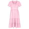 thumbnail image 7 of MYAOYI Women's Dresses Boho Flowy Midi Dress Square Neck Short Sleeve Ditsy Floral Tiered Casual Summer Dress, 7 of 7