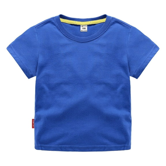 Boy Tshirts Kids Summer Classic Fit Short Sleeve Crewneck Loose Pullover Organic Soft Multi Pack Basic T Shirts Size 18-24Month