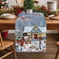 thumbnail image 2 of Snowman Christmas Dresser Scarf Farmhouse, Dining Table Decorations for Wedding/Parties, Xmas Tree Gifts Snowflake Winter Table Runner 72 Inches Long for Kitchen Dining, 16 x 72 In, 2 of 9