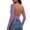 Purple, variant on Asxite Plus Size Womens Summer Tops Solid Reversible Open Back Yoga Long Sleeve Relaxed Trendy Casual Tees