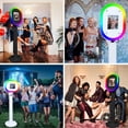 thumbnail image 3 of Portable iPad Photo Booth Stand with RGB Ring Light - Compatible with 10.2" to 13" iPad Pro/Air, Party Selfie Station for Weddings & Corporate Events (White/Flight Case)​, 3 of 12