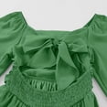 thumbnail image 6 of Fesfesfes Girls Long Sleeve Party Dress With Belt Elegant Pleated Flowy Formal Gown For Special Occasion Birthday Celebration Holiday Outfit(Green#1,12-13 Years), 6 of 9
