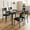 Black & Upholstered Chairs B, variant on Homhougo Dining Table Set for 4, Kitchen Table and Chairs, Metal and Wood Rectangular Dining Room Table Set with 4 Upholstered Chairs, 5 Piece Dining Set for Small Space, Apartment, Grey