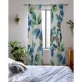thumbnail image 3 of Blueberry Spring Leaves Sheer Curtains 63 Inch Length 2 Panels Set for Living Room/Bedroom, Grey Botanical Branches Kitchen Curtains Grommet Semi-Sheer Curtains Drapes Window Treatments 42"x63"x2, 3 of 7