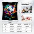 thumbnail image 5 of Personalized Soccer Gifts for Boys, Custom Soccer Blanket Gift for Sport Lovers, Flannel Throw Blankets for Kids Girls Teens, Sports Decorations for Room Team Player (Colorful, 50x60 Inch), 5 of 6