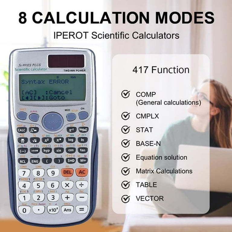Foryou Fx-991Es-Plus Scientific Calculator, 417 Functions, Dual