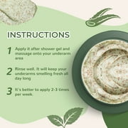 Underarm Scrub Deep Cleanse Exfoliating Moisturizing Aloe Vera Walnut Shell Powder Body Scrub, Mint, 8.8 oz
