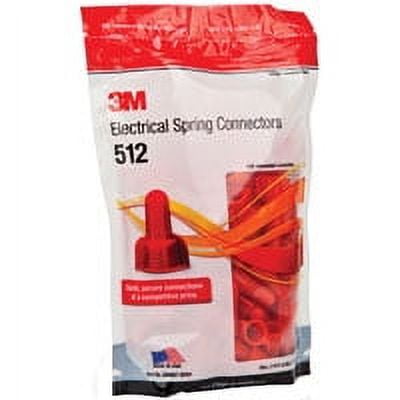 3M 512 Spring Connector, 600/1000 V, 20 to 8 AWG, Red
