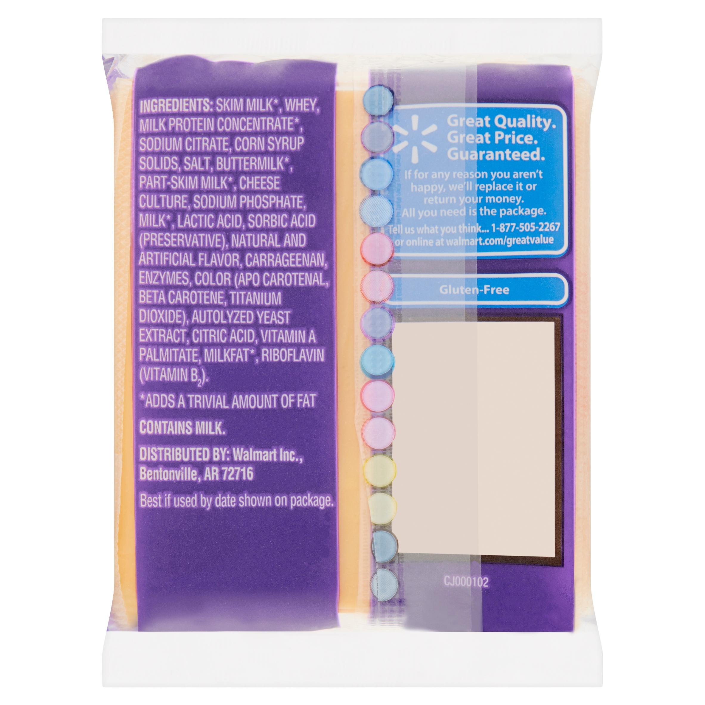 Great Value Singles American Pasteurized Process Cheese Product 16 Count 12 Oz Walmart Com Walmart Com