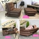 thumbnail image 3 of Sofá Cama Individual Sillón y Taburete NORVAL  Florencia Moderno en Lino Chocolate estructura de madera con pata cromada, 3 of 6