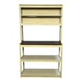 thumbnail image 1 of Baking Rack - White and Country Brown Shelving Unit with Microwave Support and Coffee Bar, Freestanding Pantry/Dining Room, 1 of 5